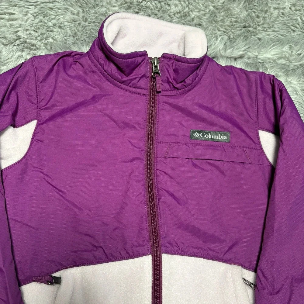 Columbia Benton Springs III Overlay‎ Fleece Jacket Purple Girls Youth Small 7/8